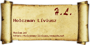 Holczman Líviusz névjegykártya